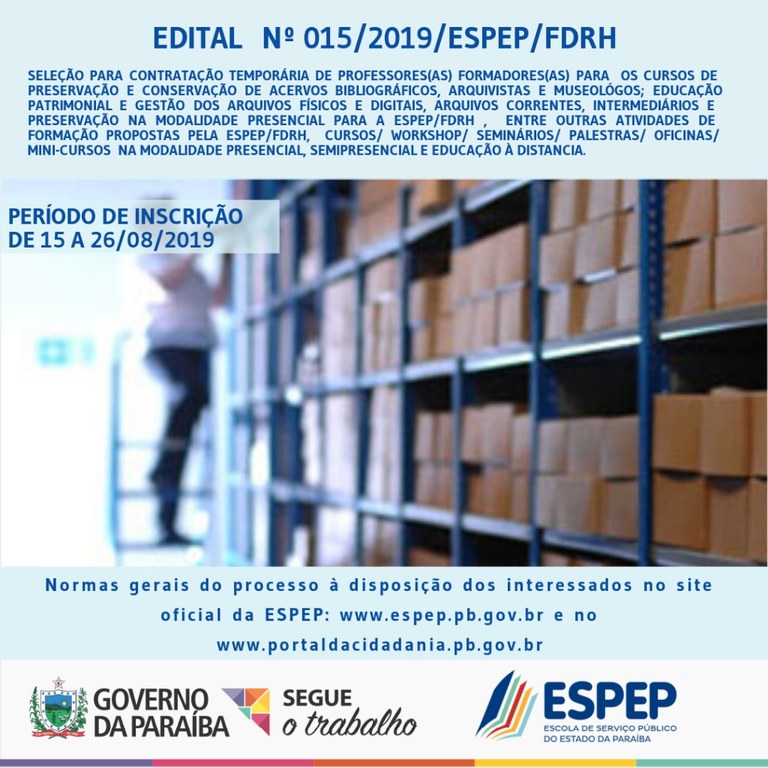 BANNER EDITAL 15-2019 BANNER EDITAL 15-2019