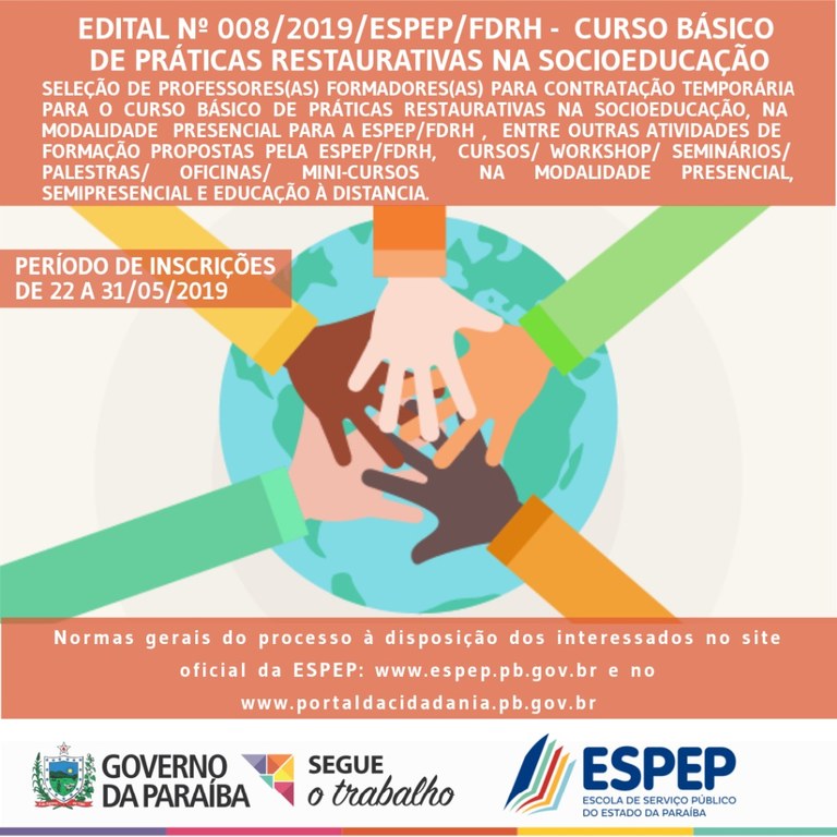 bANNERS_EDITAL nº008/2019/ESPEP/FDRH - PRATICAS RESTAURATIVAS.jpg bANNERS_EDITAL nº008/2019/ESPEP/FDRH - PRATICAS RESTAURATIVAS.jpg