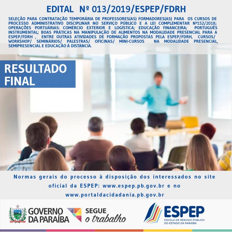 banner resultado final Edital Nº13/2019 banner resultado final Edital Nº13/2019