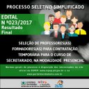 banner resultado final edital 23-2017