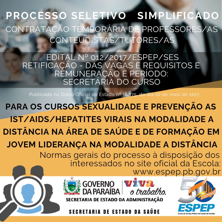 BANNER EDITAL Nº012-2017/ESPEP/SES BANNER EDITAL Nº012-2017/ESPEP/SES
