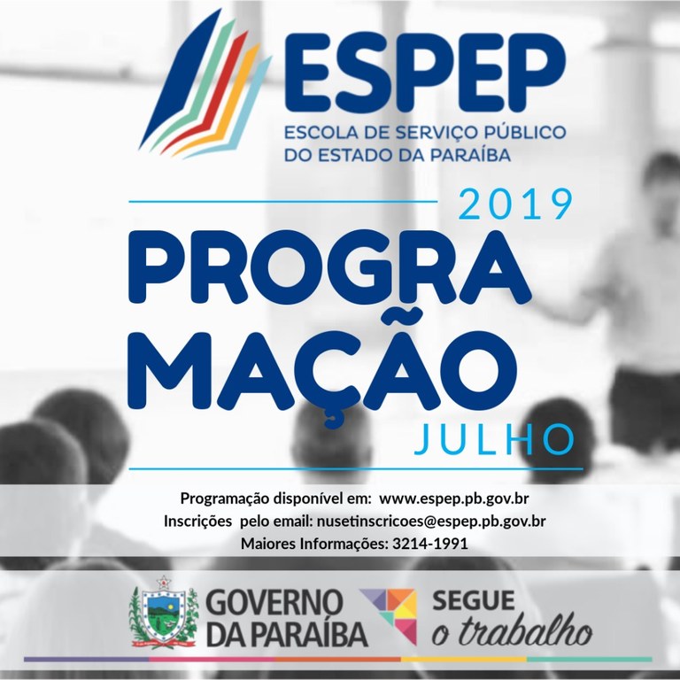 Programação - julho 2019 Programação - julho 2019