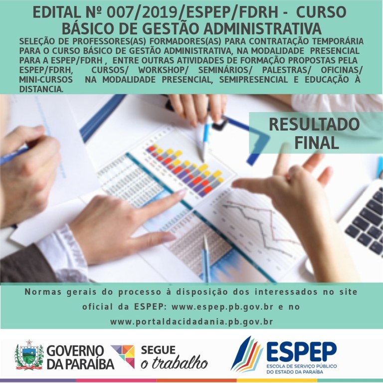 EDITAL 007/2019/ESPEP/FDRH - FINAL EDITAL 007/2019/ESPEP/FDRH - FINAL