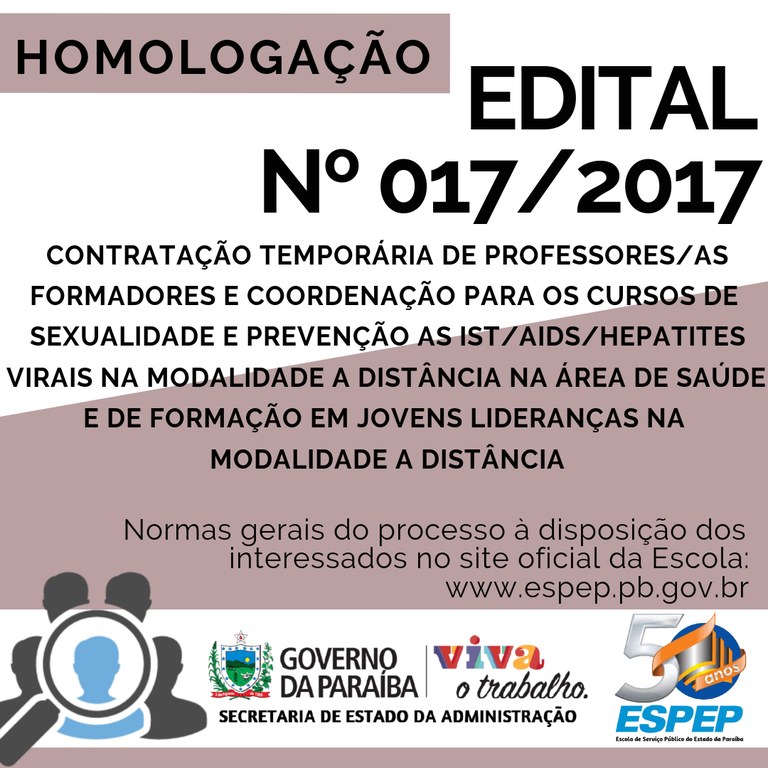 BANNER-HOMOLOGAÇÃO EDITAL 172017 BANNER-HOMOLOGAÇÃO EDITAL 172017