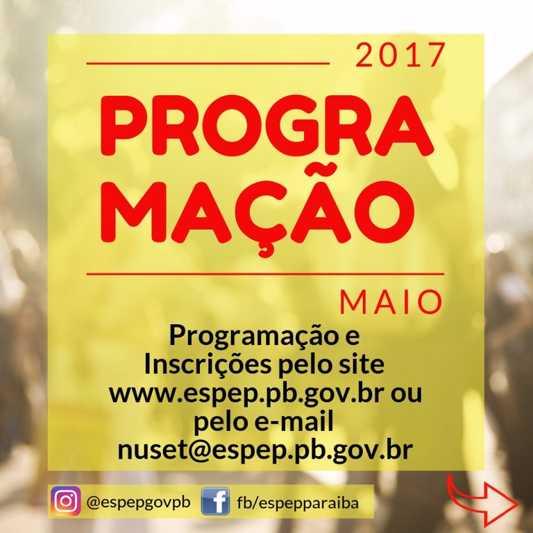 Maio 2017 - Programação Maio 2017 - Programação