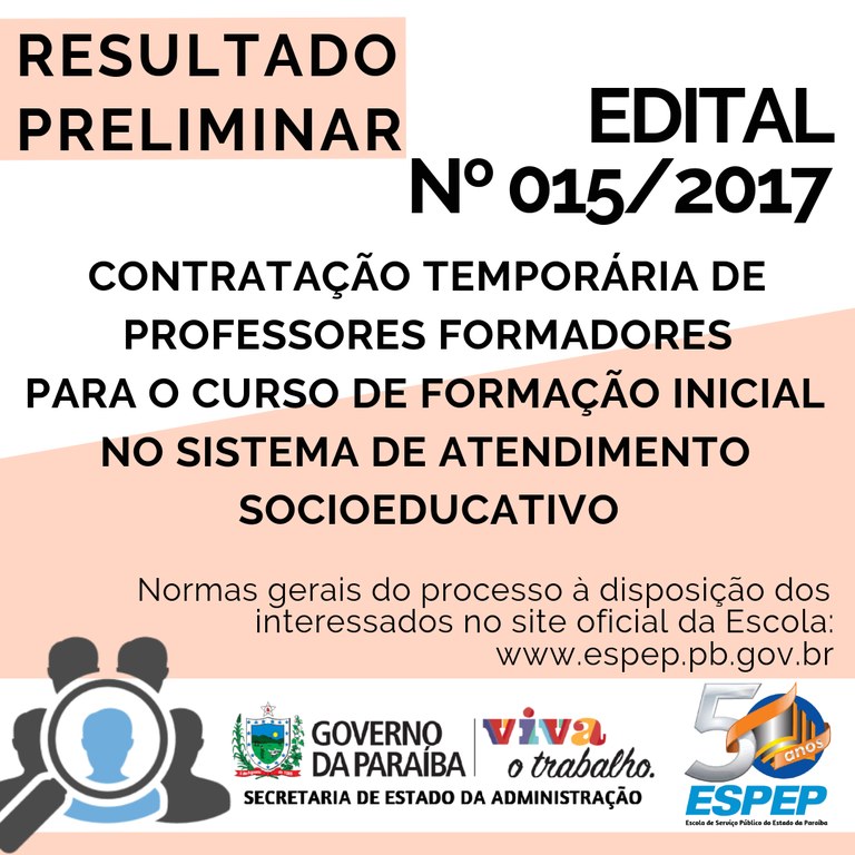 BANNER-RESULTADO PRELIMINAR EDITAL 152017 BANNER-RESULTADO PRELIMINAR EDITAL 152017