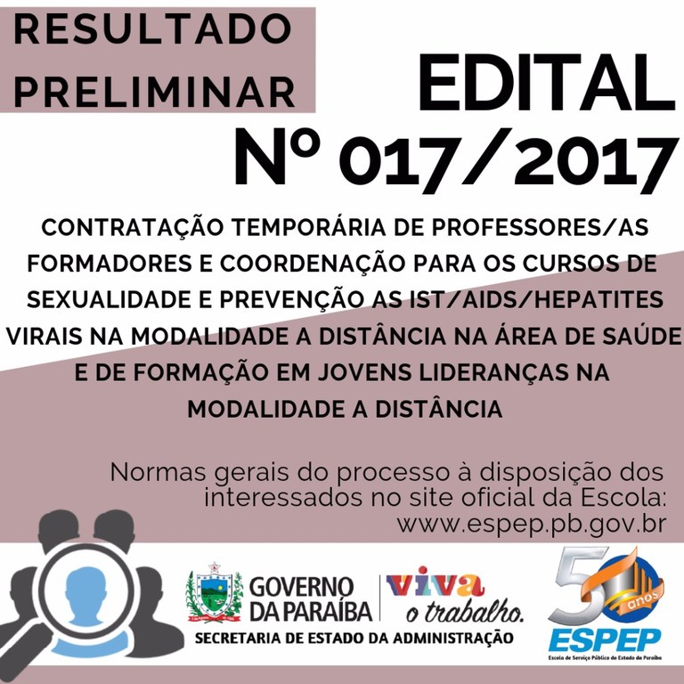 BANNER - RESULTADO PRELIMINAR BANNER - RESULTADO PRELIMINAR